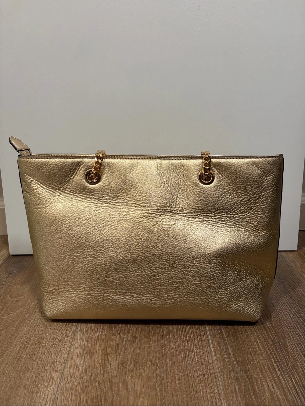 Michael Kors Gold Leather Tote Bag